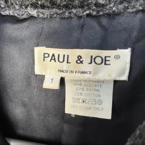 Paul & Joe Steel Grey Faux Fur Pointed Collar Jacket - Picture 5 of 5